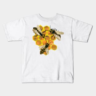 Bees on honeycomb Kids T-Shirt